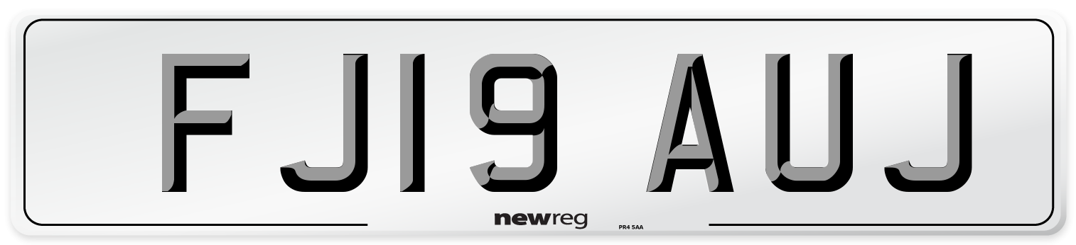 FJ19 AUJ Number Plate from New Reg